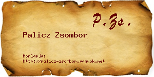 Palicz Zsombor névjegykártya